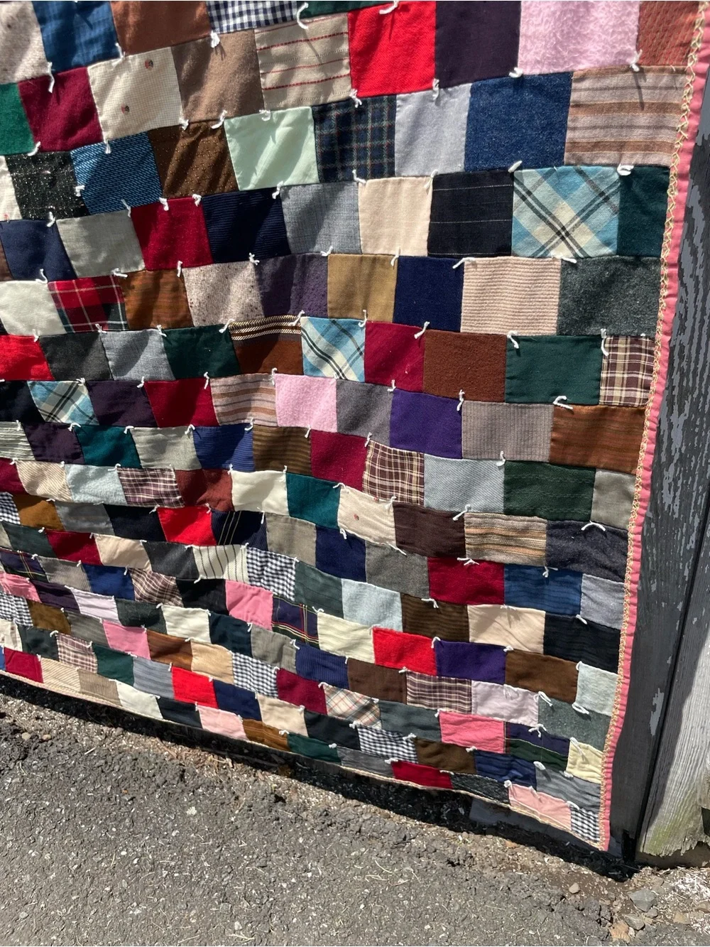 Vintage 1940s Handmade Wool Quilt